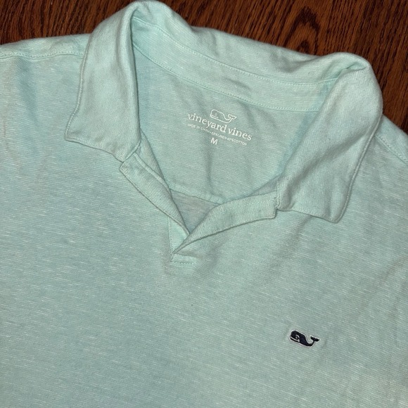 Vineyard Vines Other - Vineyard Vines Johnny Collar Linen Cotton Blend Polo Men's Medium Light Green